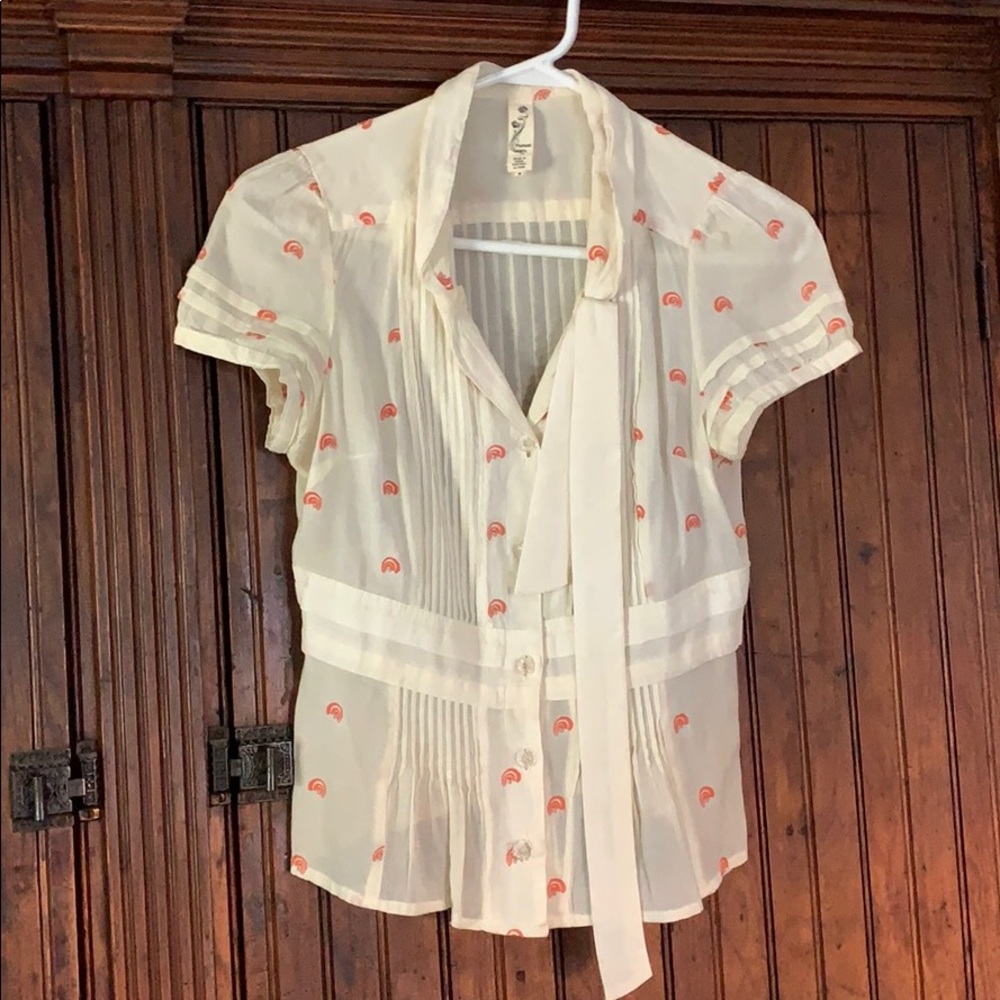 Anthropologie short sleeve blouse